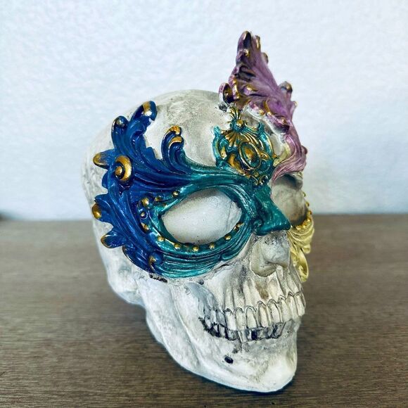 Halloween Goth Glam Ornate Skull Figure Decor - Picture 1 of 8